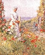 Childe Hassam Celia Thaxter in her Garden china oil painting artist